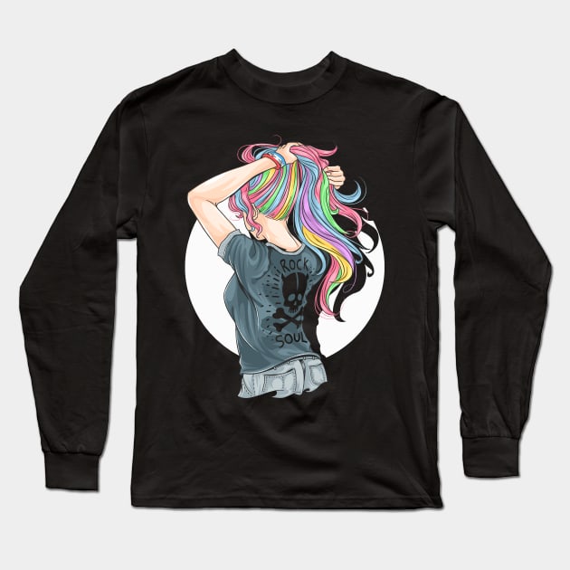 egirl aesthetic anime e-girl aesthetic dark goth Long Sleeve T-Shirt by JayD World